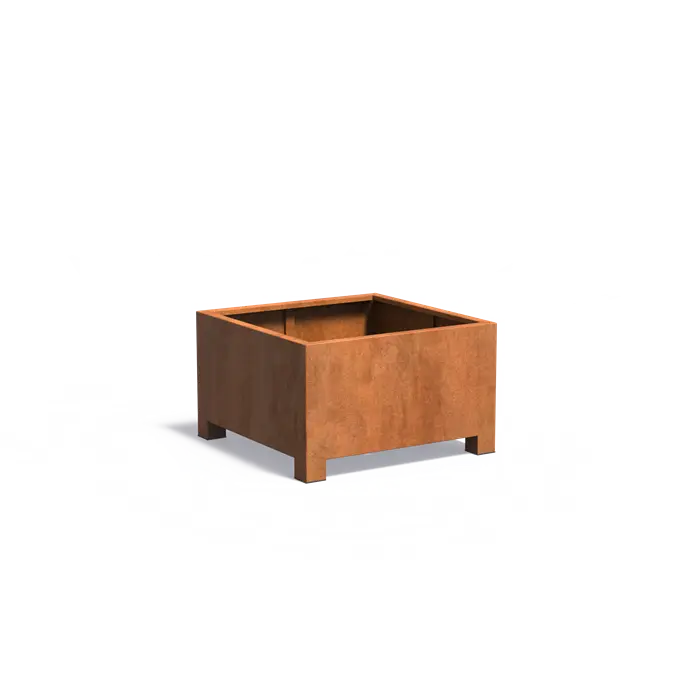 Buitenpotten Carrez met poten - Cortenstaal - vierkant