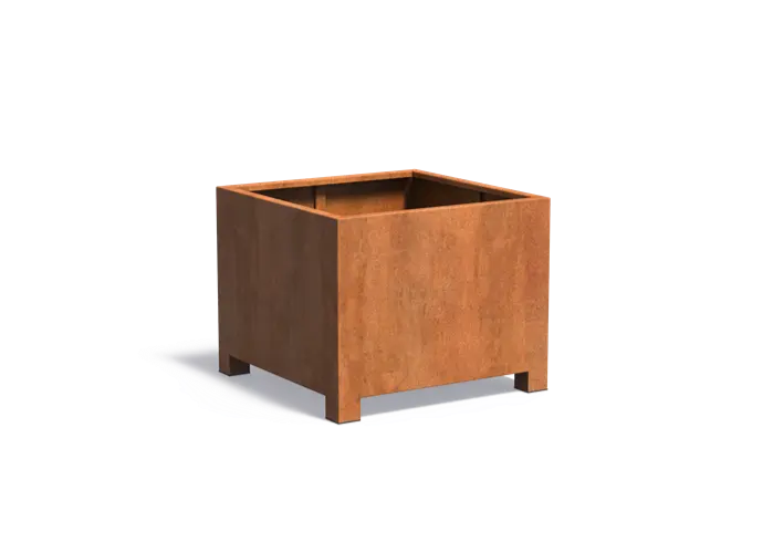 Buitenpotten Carrez met poten - Cortenstaal - vierkant