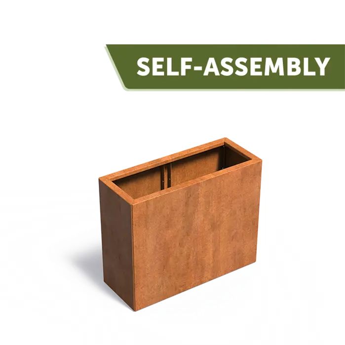 Buitenpotten Carrez Connect zonder bodem - Cortenstaal - rechthoek