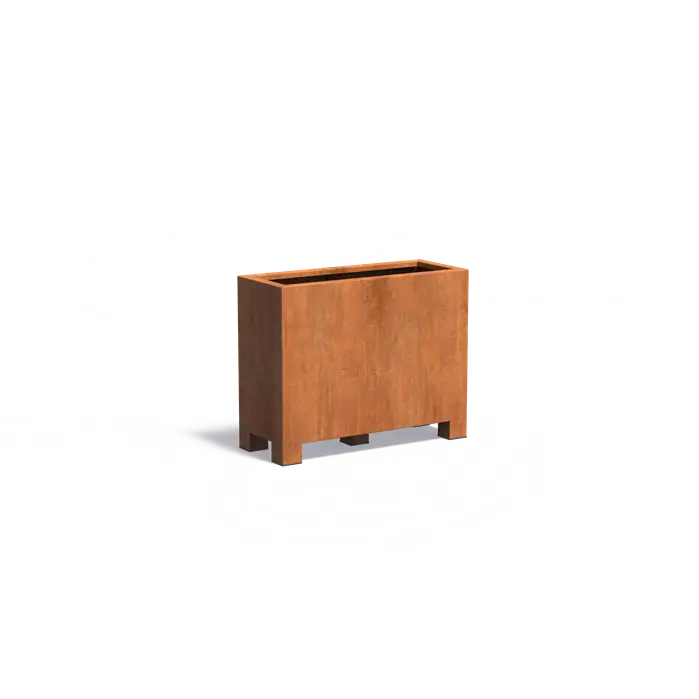 Buitenpotten Carrez met poten - Cortenstaal - rechthoek