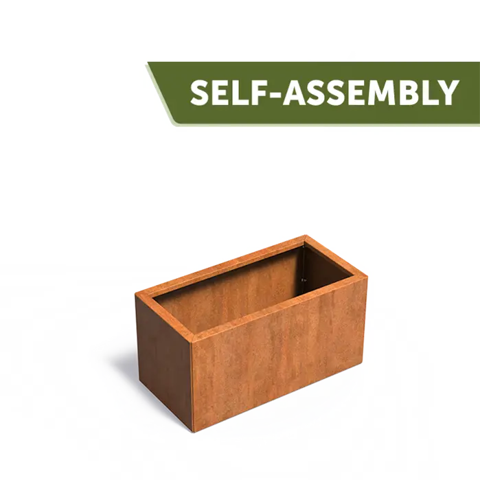 Buitenpotten Carrez Connect zonder bodem - Cortenstaal - rechthoek