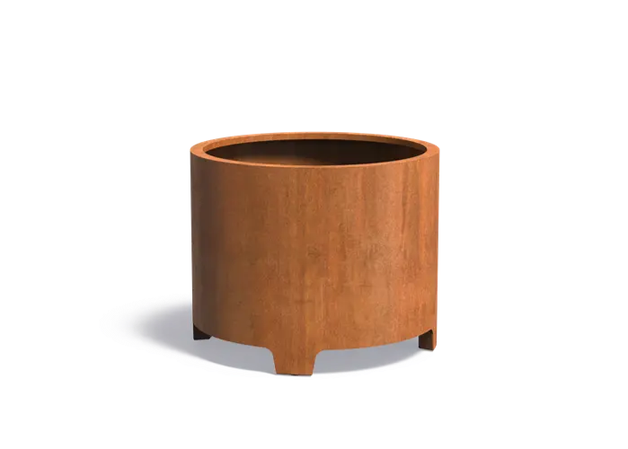 Buitenpot Circum met poten - Cortenstaal