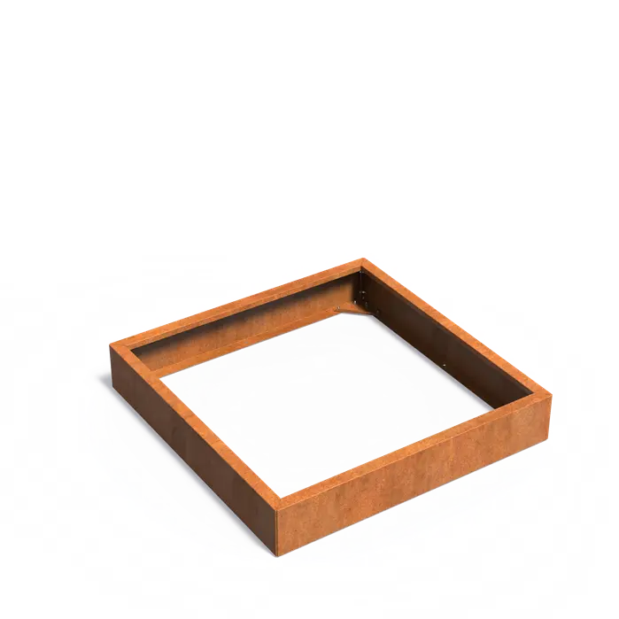 Buitenpotten Carrez Connect zonder bodem - Cortenstaal - vierkant