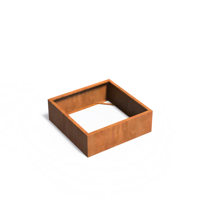 Buitenpotten Carrez zonder bodem - Cortenstaal - Vierkant