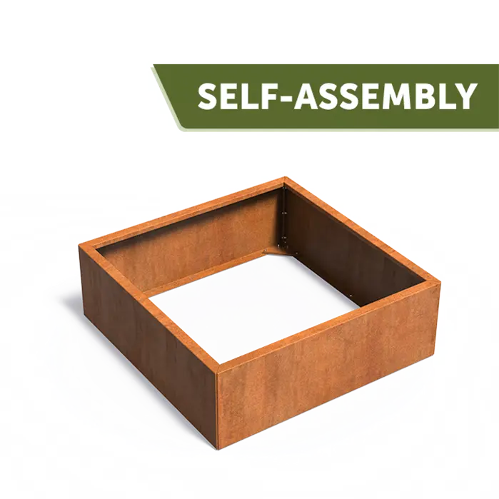 Buitenpotten Carrez Connect zonder bodem - Cortenstaal - vierkant