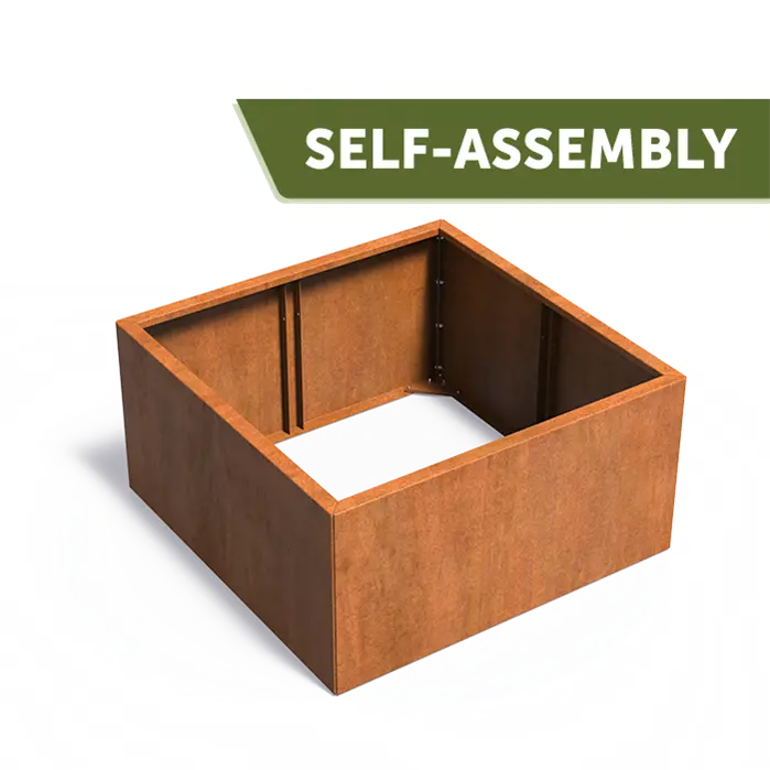 Buitenpotten Carrez Connect zonder bodem - Cortenstaal - vierkant