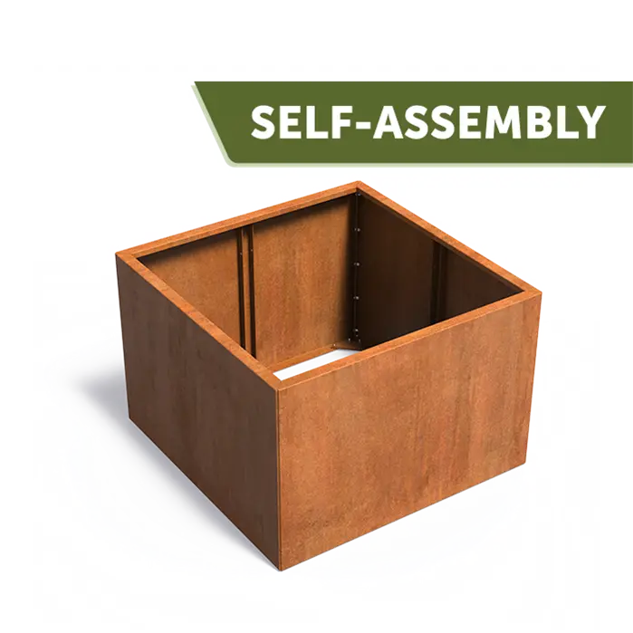 Buitenpotten Carrez Connect zonder bodem - Cortenstaal - vierkant