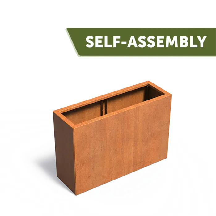 Buitenpotten Carrez Connect zonder bodem - Cortenstaal - rechthoek