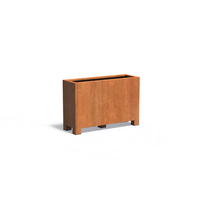 Buitenpotten Carrez met poten - Cortenstaal - rechthoek