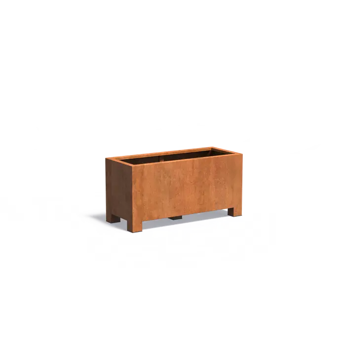 Buitenpotten Carrez met poten - Cortenstaal - rechthoek