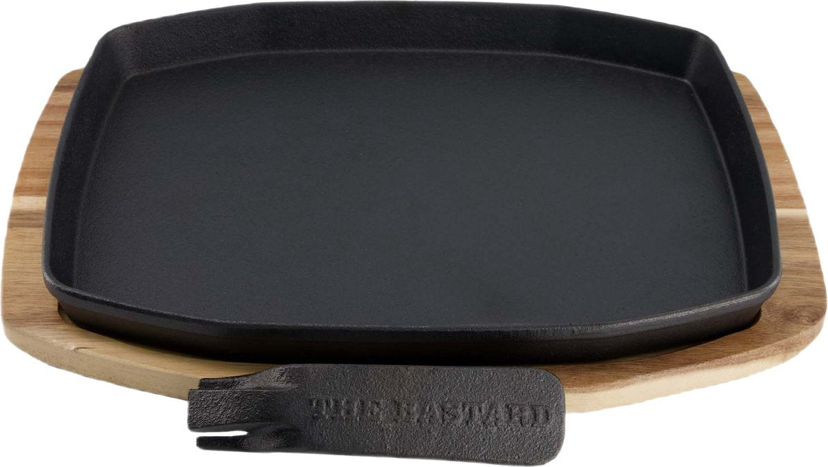 Cast Iron Sizzling Plate & Holder - 2 sizes