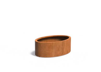 Buitenpot Ellipse met bodem - Cortenstaal