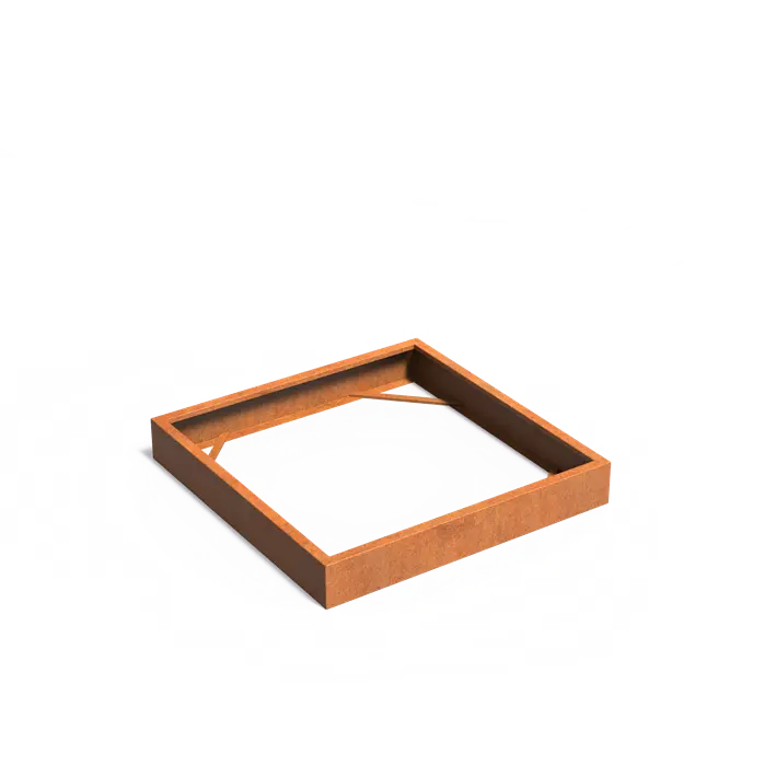 Buitenpotten Carrez zonder bodem - Cortenstaal - Vierkant