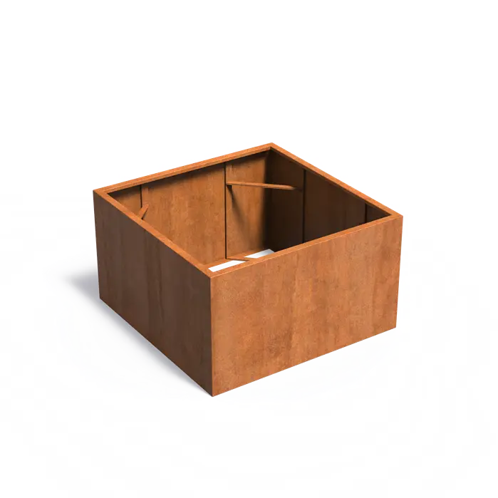 Buitenpotten Carrez zonder bodem - Cortenstaal - Vierkant