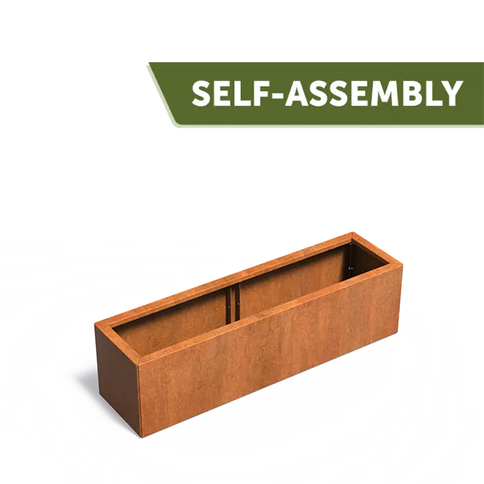 Buitenpotten Carrez Connect zonder bodem - Cortenstaal - rechthoek