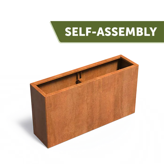 Buitenpotten Carrez Connect zonder bodem - Cortenstaal - rechthoek