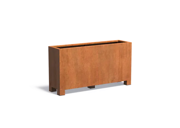 Buitenpotten Carrez met poten - Cortenstaal - rechthoek