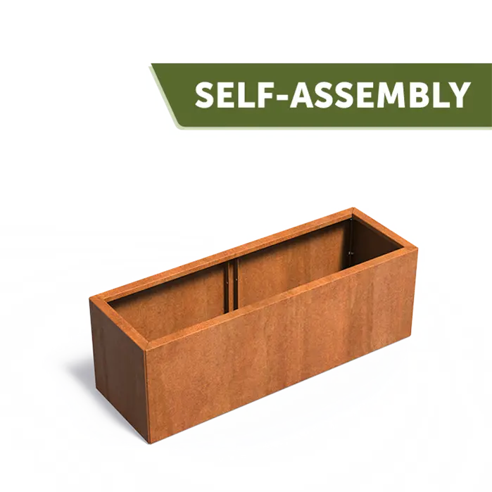 Buitenpotten Carrez Connect zonder bodem - Cortenstaal - rechthoek