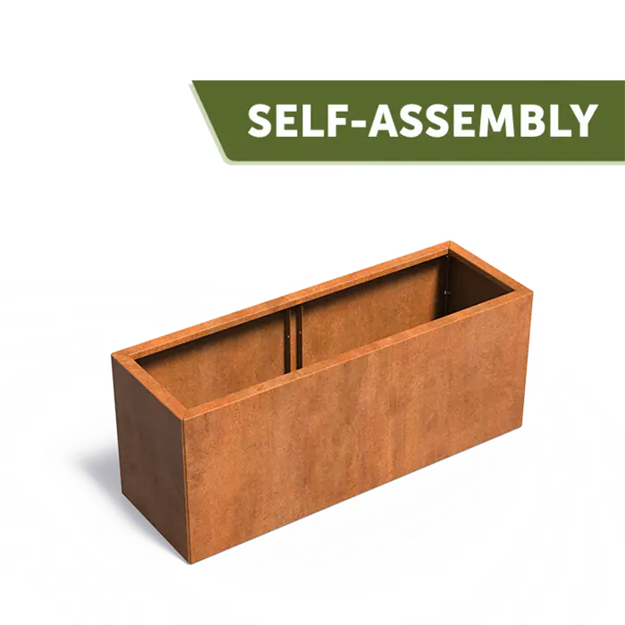 Buitenpotten Carrez Connect zonder bodem - Cortenstaal - rechthoek