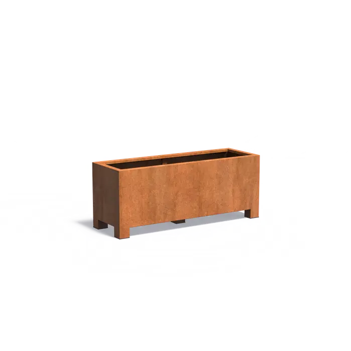 Buitenpotten Carrez met poten - Cortenstaal - rechthoek