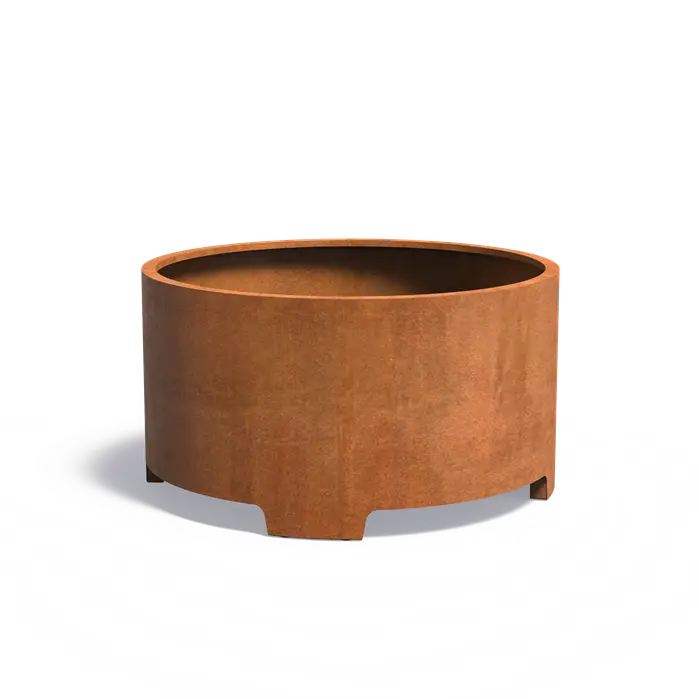 Buitenpot Circum met poten - Cortenstaal