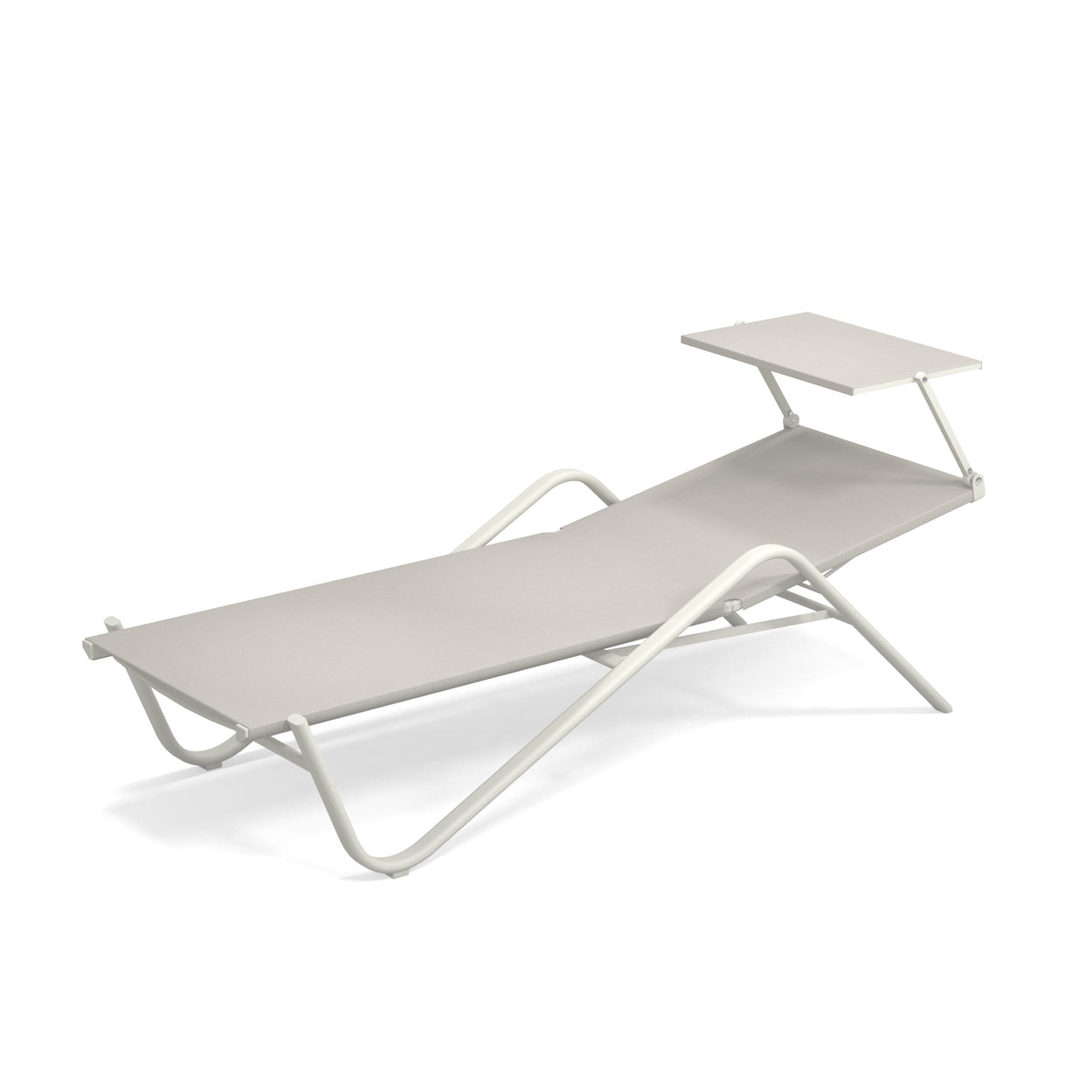 Holly Sunbed met verborgen wielen - White/ Grey