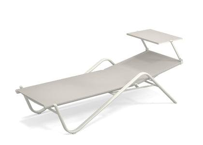 Holly Sunbed met verborgen wielen - White/ Grey