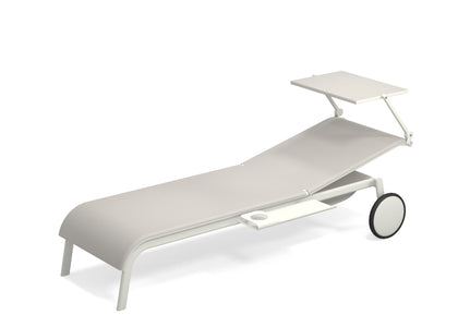 Tiki Sunbed - White/ Grey + wielen + roof