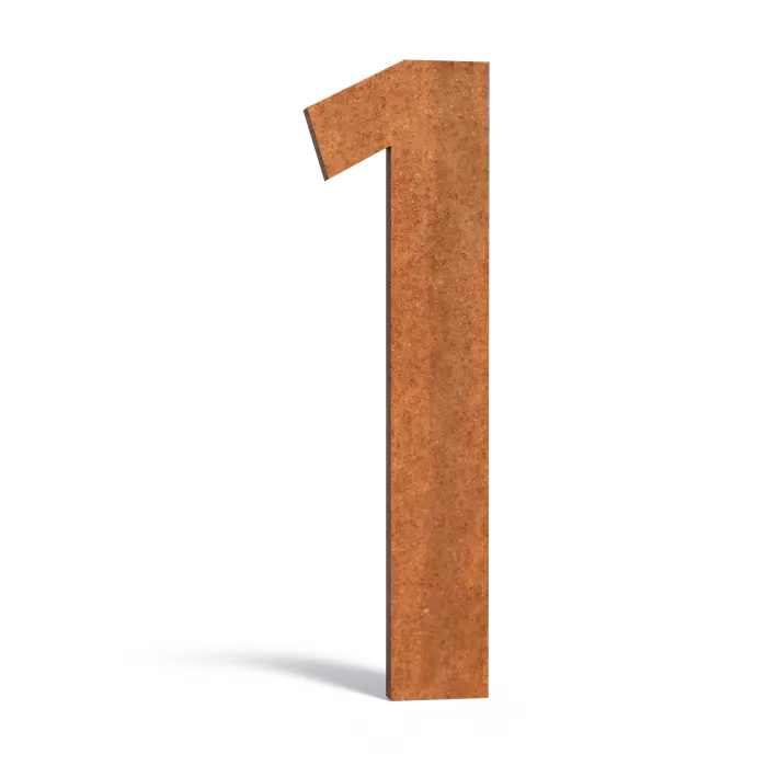 Huisnummers en letters brievenbussen - Cortenstaal