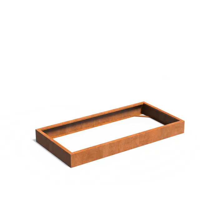 Buitenpotten Carrez zonder bodem - Cortenstaal - Rechthoek