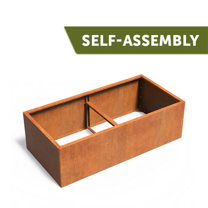 Buitenpotten Carrez Connect zonder bodem - Cortenstaal - rechthoek