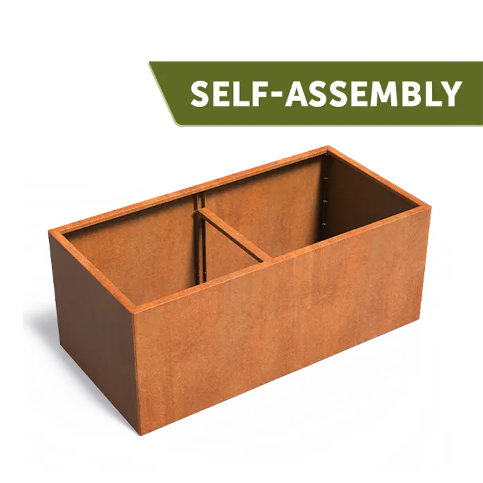 Buitenpotten Carrez Connect zonder bodem - Cortenstaal - rechthoek