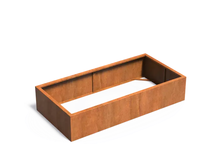 Buitenpotten Carrez zonder bodem - Cortenstaal - Rechthoek