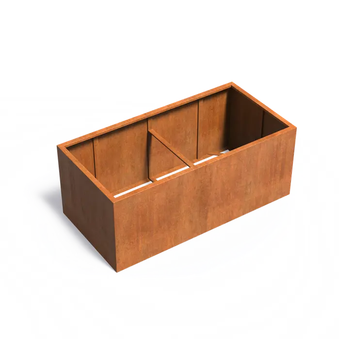 Buitenpotten Carrez zonder bodem - Cortenstaal - Rechthoek