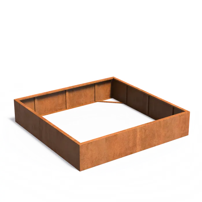 Buitenpotten Carrez zonder bodem - Cortenstaal - Vierkant