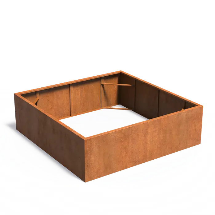 Buitenpotten Carrez zonder bodem - Cortenstaal - Vierkant