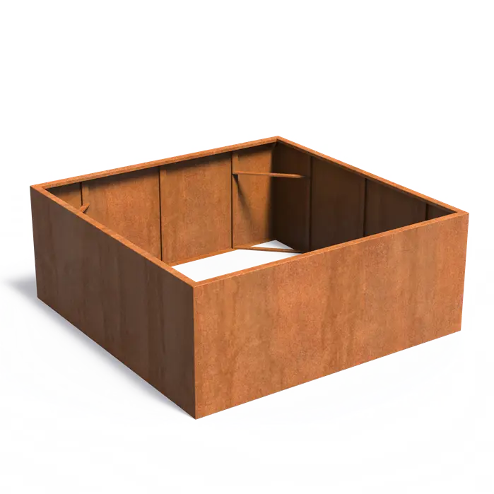 Buitenpotten Carrez zonder bodem - Cortenstaal - Vierkant