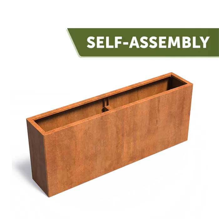 Buitenpotten Carrez Connect zonder bodem - Cortenstaal - rechthoek