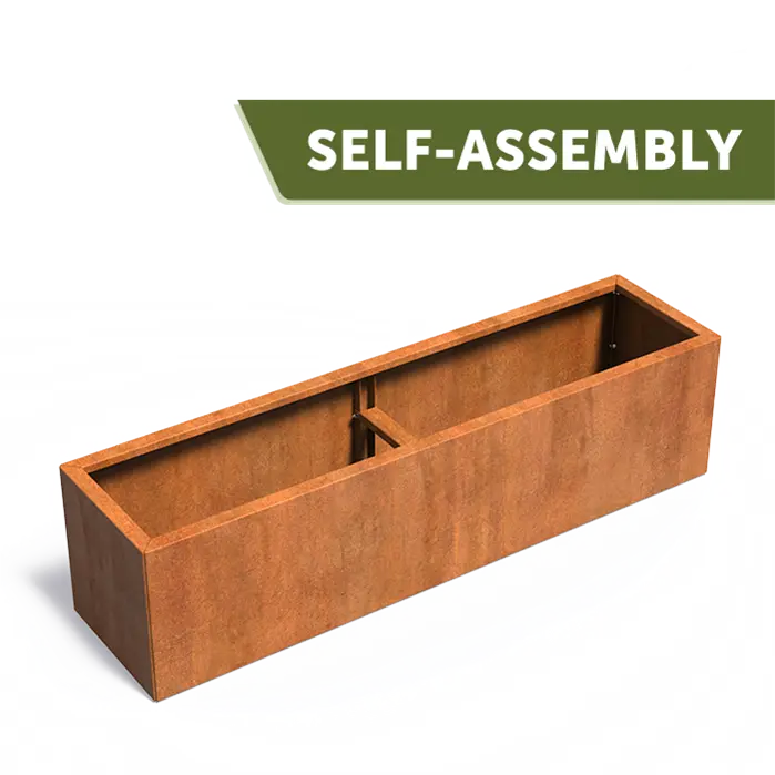 Buitenpotten Carrez Connect zonder bodem - Cortenstaal - rechthoek