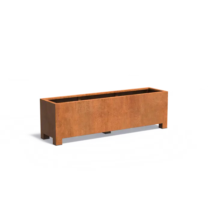 Buitenpotten Carrez met poten - Cortenstaal - rechthoek