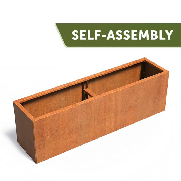 Buitenpotten Carrez Connect zonder bodem - Cortenstaal - rechthoek