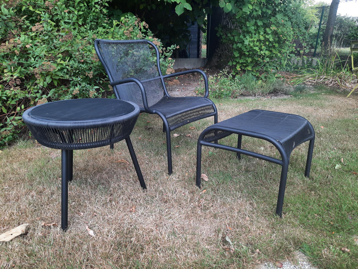 Set Loop lounge Chair / Loop footrest / Loop side table Black