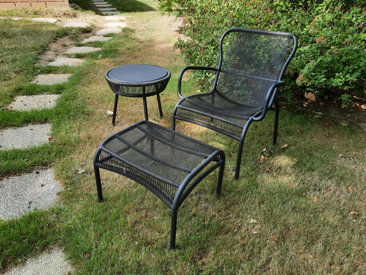 Set Loop lounge Chair / Loop footrest / Loop side table Black