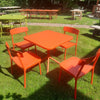 Set Grace tafel 80x80 met vierkante rand + Grace chair x4