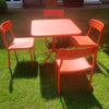 Set Grace tafel 80x80 met vierkante rand + Grace chair x4