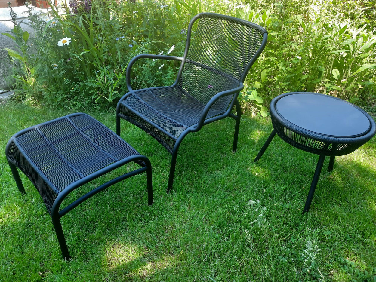 Set Loop lounge Chair / Loop footrest / Loop side table Black
