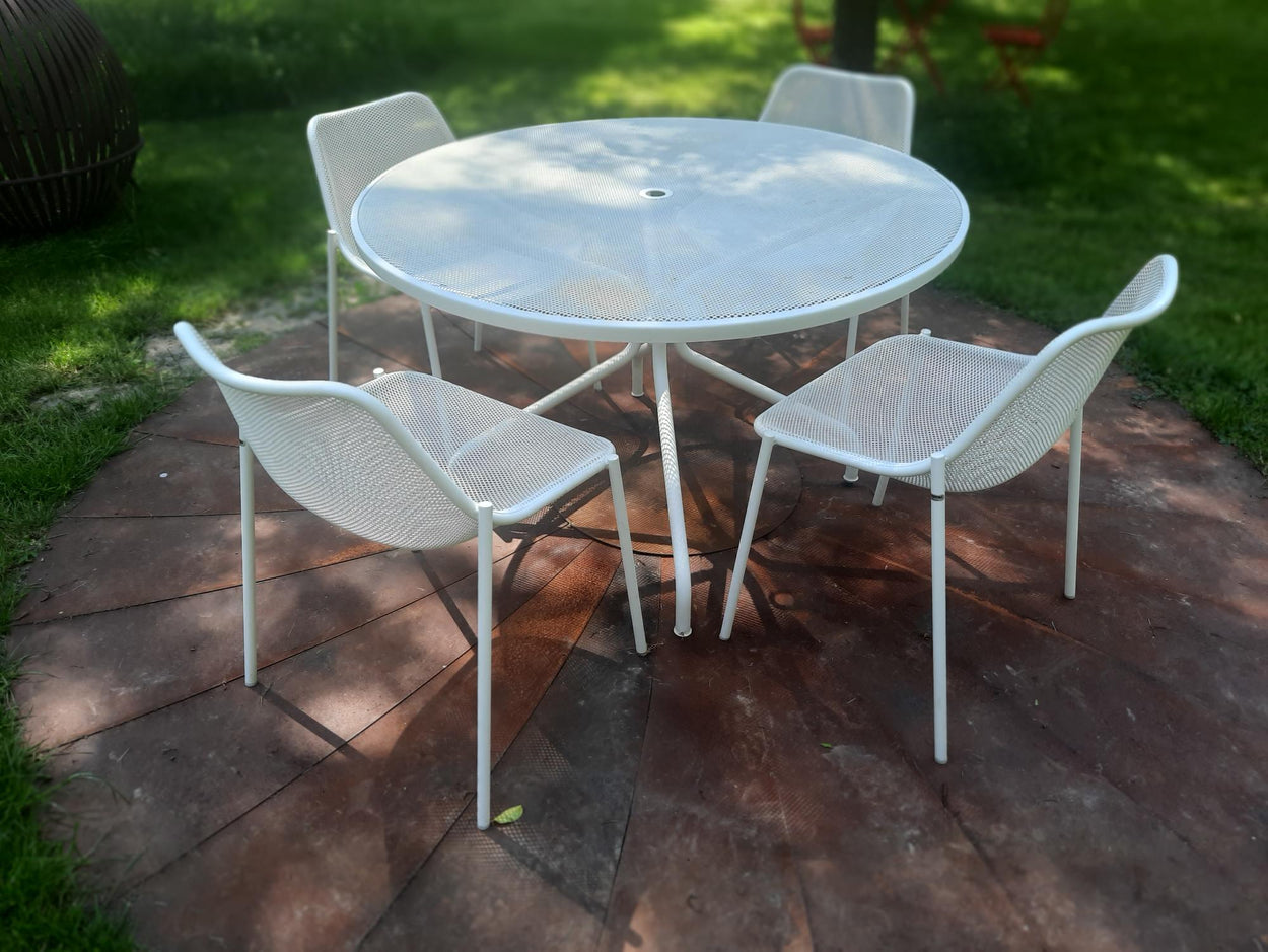 Set Cambi tafel rond Ø120 + x4 Round chair - White