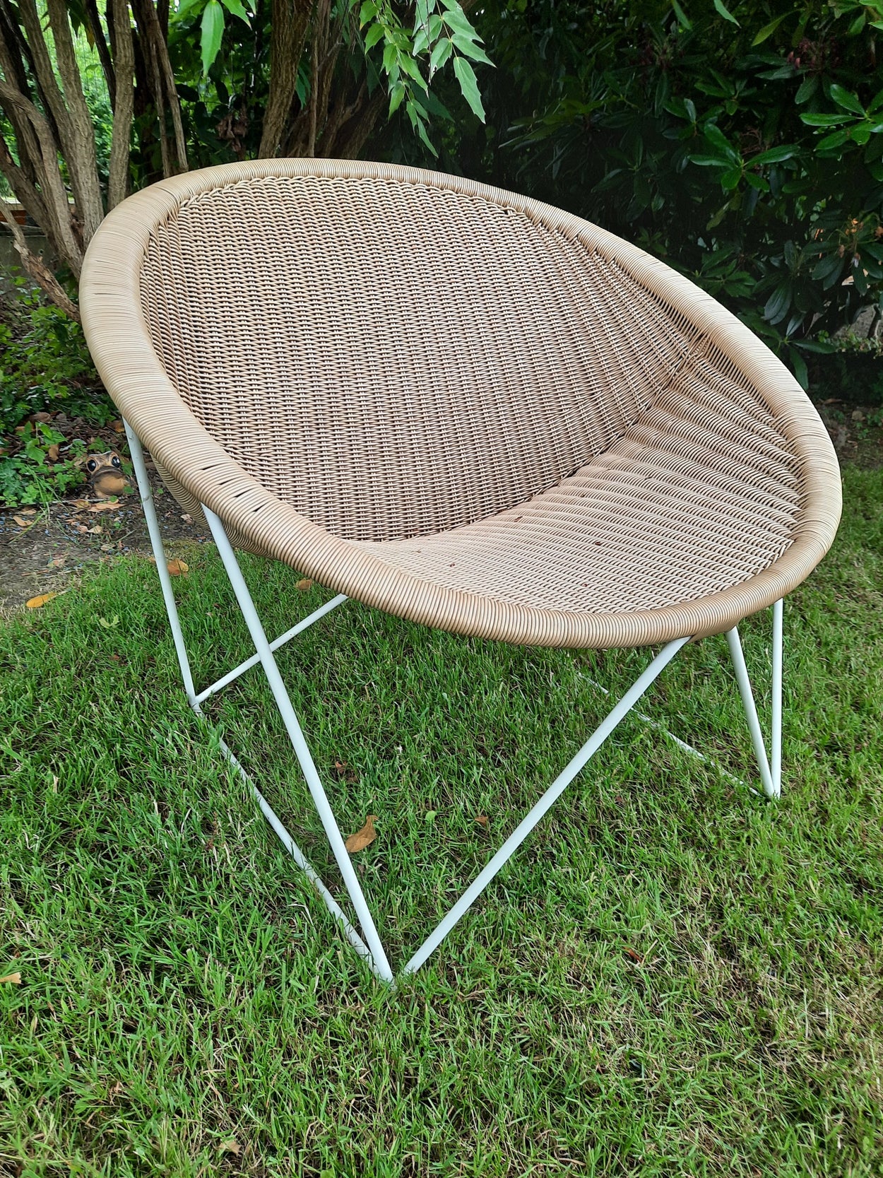 C317 loungechair outdoor - White/ wheat