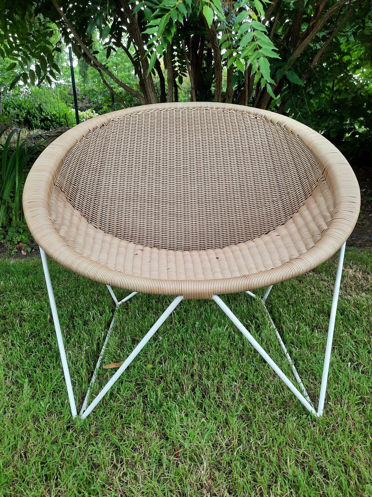 C317 loungechair outdoor - White/ wheat