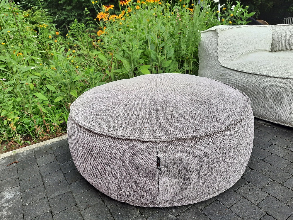 Silky Round pouf, Lilac out/indoor